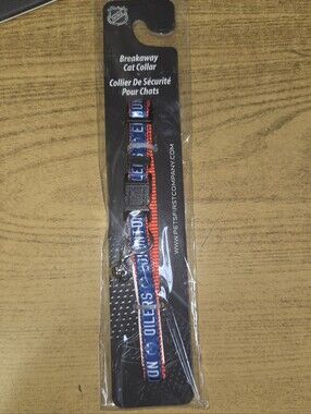 NHL Orange and Blue Breakaway Cat Collar with Bell OILERS